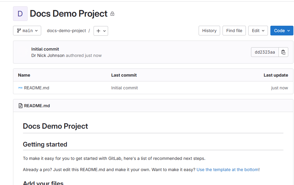 GitLab New Repo