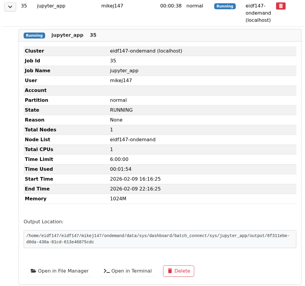 Active Jobs - EIDF User Documentation